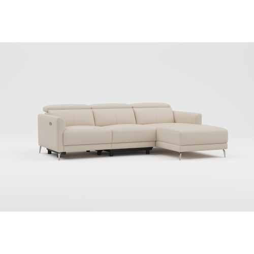 Valencia – sofa modulaire inclinable Andria, fauteuil droit, cuir, beige