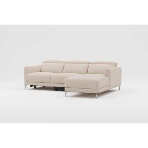 Valencia – sofa modulaire inclinable Andria, fauteuil droit, cuir, beige