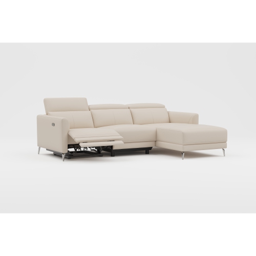 Valencia – sofa modulaire inclinable Andria, fauteuil droit, cuir, beige