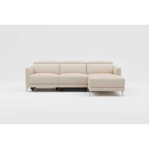 Valencia – sofa modulaire inclinable Andria, fauteuil droit, cuir, beige