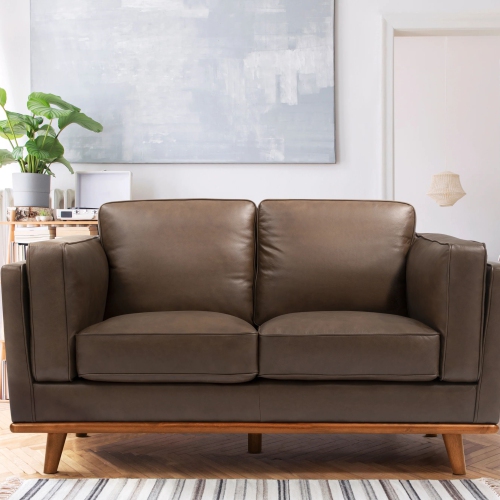 Causeuse en cuir Valencia Artisan, chocolat