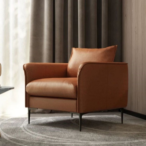 Valencia Jasper Leather Accent Chair,Cognac