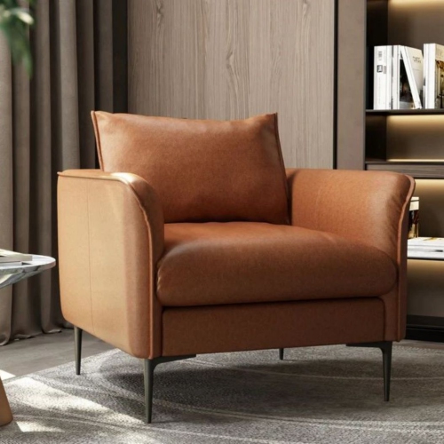 Valencia Jasper Leather Accent Chair,Cognac