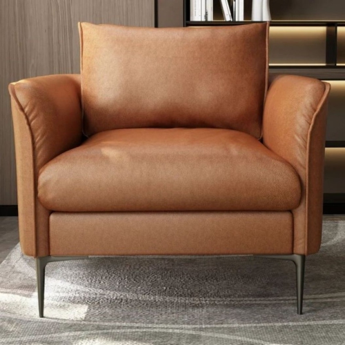 Valencia Jasper Leather Accent Chair,Cognac