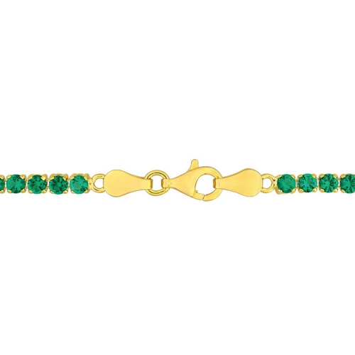 4.59 Carat Lab-Created Emerald Tennis Bracelet in Yellow Plated Sterling Silver (7.25 Inches)