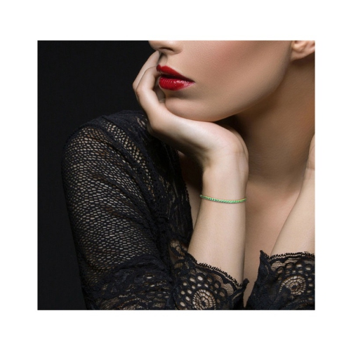 4.59 Carat Lab-Created Emerald Tennis Bracelet in Yellow Plated Sterling Silver (7.25 Inches)