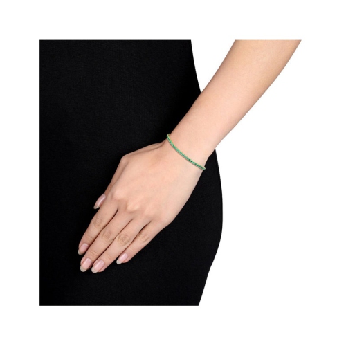 4.59 Carat Lab-Created Emerald Tennis Bracelet in Yellow Plated Sterling Silver (7.25 Inches)