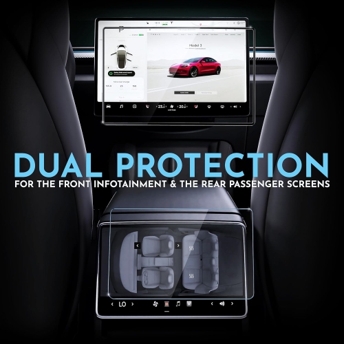 Protecteur d'écran Inskin pour Tesla Model 3 Highland 2024-verre trempé pour tableau de bord et écran arrière (8&nbsp;po), antireflet mat,