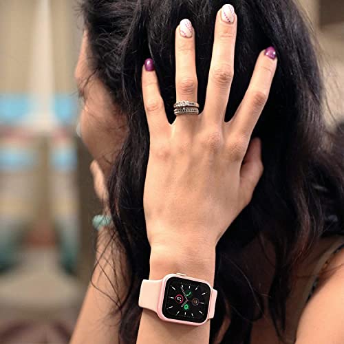 L’étui pour PC d’Inskin avec protecteur d’écran en verre trempé intégré convient aux Apple Watch Series 6/5/4/se. 40&nbsp;mm.Rose.