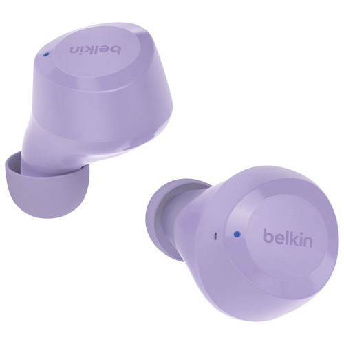 Écouteurs boutons 100 % sans fil SoundForm Bolt de Belkin - Lavande