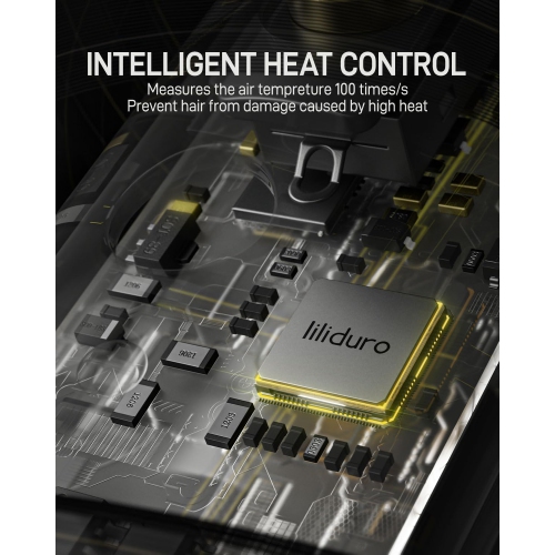 liliduro High Speed Negative Ionic Professional Hair Dryer with Various Magnetic Nozzle Attachments, Diffuser Nozzle, Concentrator Nozzle and Hair