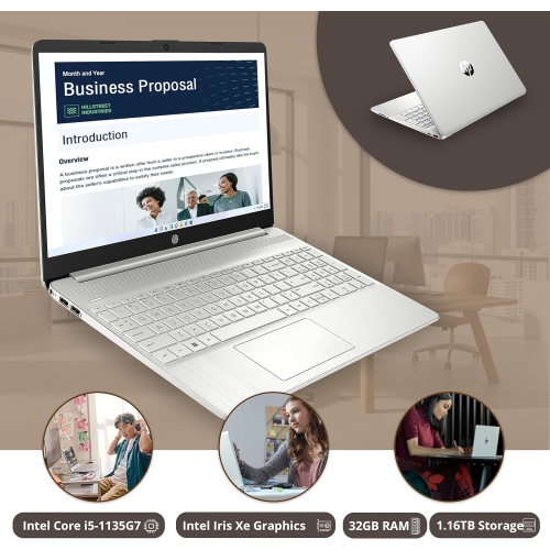 HP 15.6" FHD Business Laptop, Intel i5-1135G7, 1.16TB Storage(1TB SSD +160GB Docking Station Set), 32GB DDR4 RAM, Intel Iris Xe Graphics, Numpad,