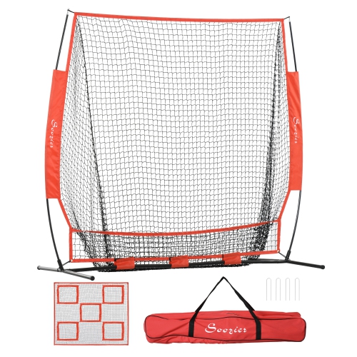 Filet de baseball 6 x 6&nbsp;pi de Soozier pour frapper et frapper, filet d'entraînement de balle molle avec 5 cibles pour le golf et le football amé