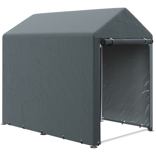 OUTSUNNY  4 X 6Ft Portable Shed, Outdoor Storage Shed Tent With Galvanised Steel Frame And Roll-Up Door for Motorcycle, Bike, Garden Tools