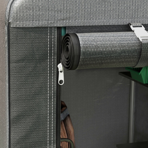 Outsunny 4 x 6ft Portable Shed, Outdoor Storage Shed Tent with Galvanised Steel Frame and Roll-up Door for Motorcycle, Bike, Garden Tools