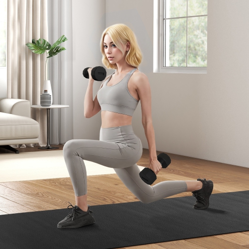 Soozier 2 x 15lbs Dumbbell Set, Rubber Covered Weights with Non-Slip Grip for Men Women Home Gym Workout