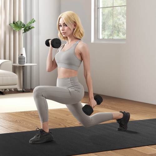 Soozier 2 x 20lbs Dumbbell Set, Rubber Covered Weights with Non-Slip Grip for Men Women Home Gym Workout