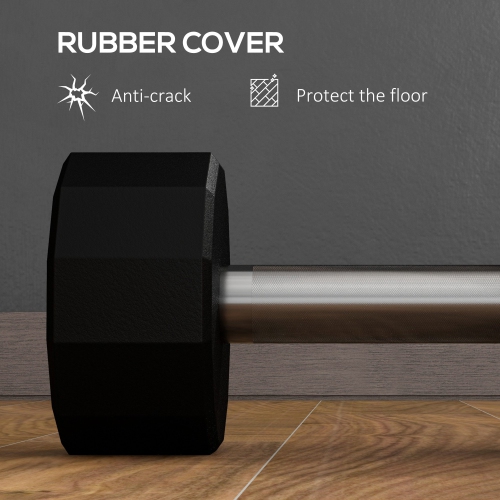 Soozier 2 x 20lbs Dumbbell Set, Rubber Covered Weights with Non-Slip Grip for Men Women Home Gym Workout