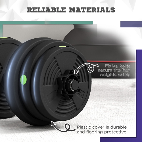 Soozier 2-in-1 Adjustable Weight Barbell & Dumbbells Set, Free Weights Set with Non-Slip Handlebars for Men and Women Home Gym Training, 55LBS