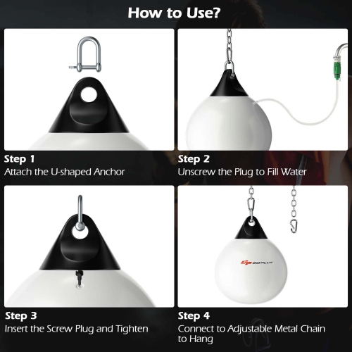 Goplus Water Punching Bag 21" 180 Pound Heavy Punching Bag with Adjustable Metal Chain