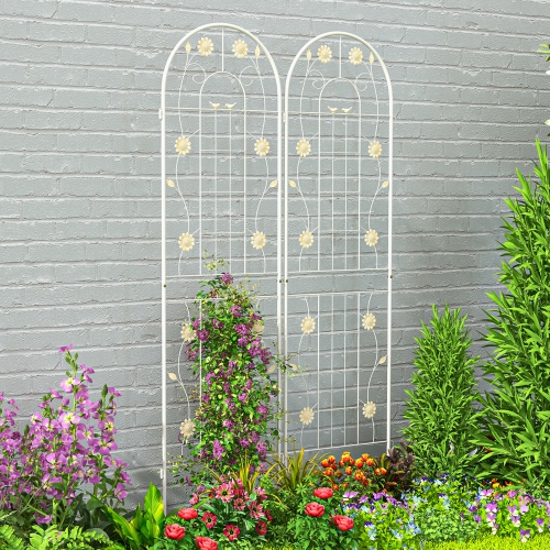 Ensemble de 4 treillis de jardin en métal antirouille de Costway, 71 x 20 po, treillis métallique pour patio