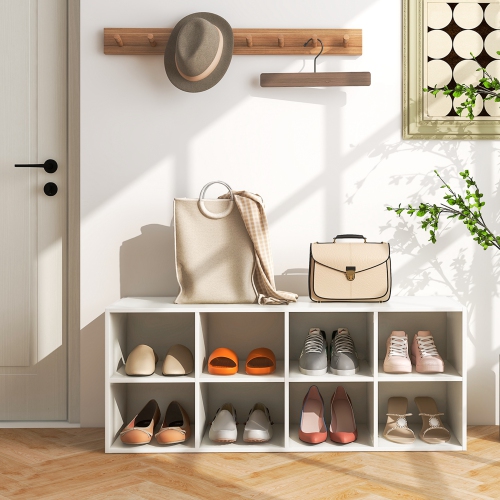 Banc à chaussures avec casiers de rangement pour chaussures 8 DE Costway, capacité de 500 LB