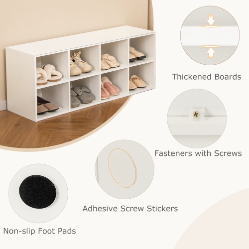 Banc à chaussures avec casiers de rangement pour chaussures 8 DE Costway, capacité de 500 LB
