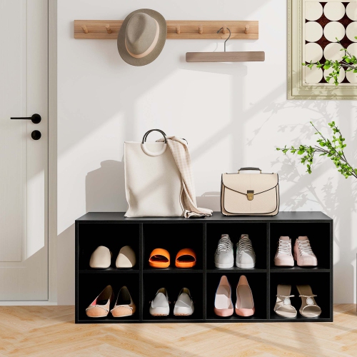 Banc à chaussures avec casiers de rangement pour chaussures 8 DE Costway, capacité de 500 LB