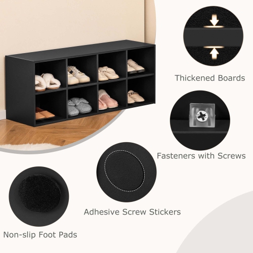 Banc à chaussures avec casiers de rangement pour chaussures 8 DE Costway, capacité de 500 LB