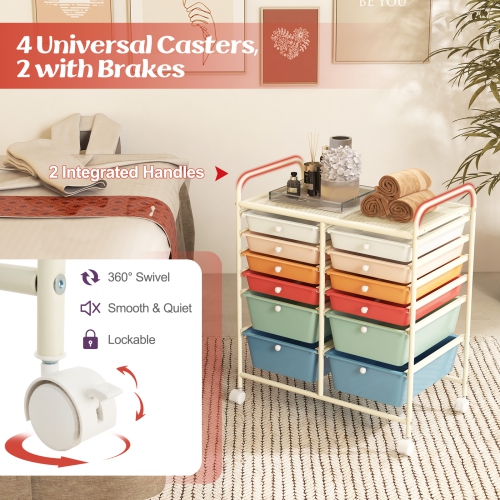 Costway – bacs de rangement pour chariot roulant à 12 tiroirs, couleurs multiples, Scrapbook Paper Studio