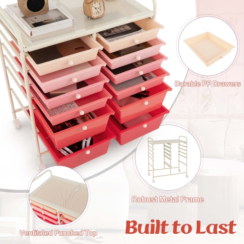 Costway – bacs de rangement pour chariot roulant à 12 tiroirs, couleurs multiples, Scrapbook Paper Studio