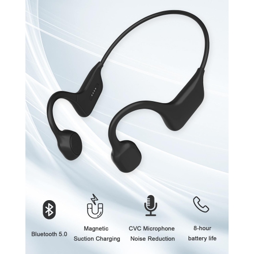 SANOTO Bone Conduction Headphones Wireless Open Ear Headphones IPX7 Waterproof Sweatproof Bluetooth Earphones Sport Headphones for Running Bicycle