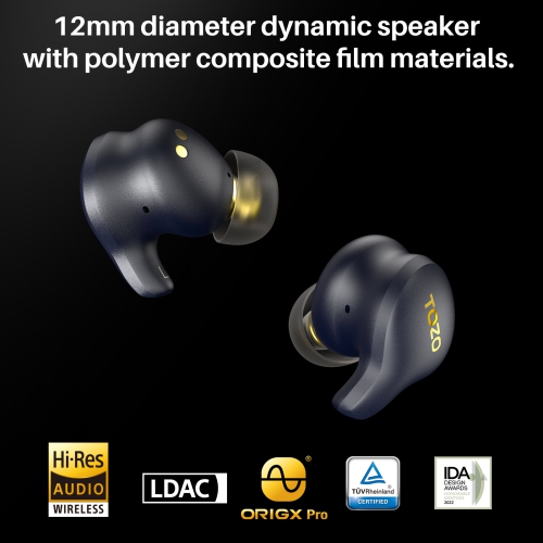 TOZO Golden X1 Earbuds LDAC & Hi-Res Audio Wireless Bluetooth-Black