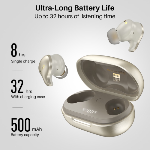 TOZO Golden X1 Earbuds LDAC & Hi-Res Audio Wireless Bluetooth-Champagne