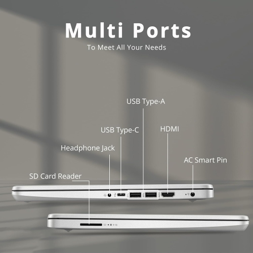 HP Stream 14" HD Laptop, AMD Athlon 3050U, 64GB eMMC, 4GB RAM, Intel UHD Graphics 600, Full-size Keyboard, 720p HD Camera, 1-Year Microsoft 365,