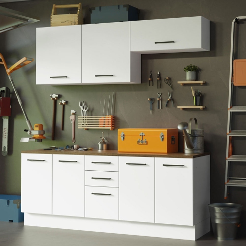 Madesa 4-Piece Garage Storage Cabinet Set for Ultimate Organization 78in - White