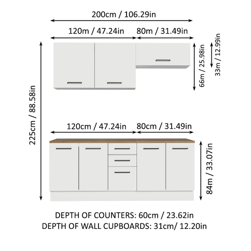Madesa 4-Piece Garage Storage Cabinet Set for Ultimate Organization 78in - White