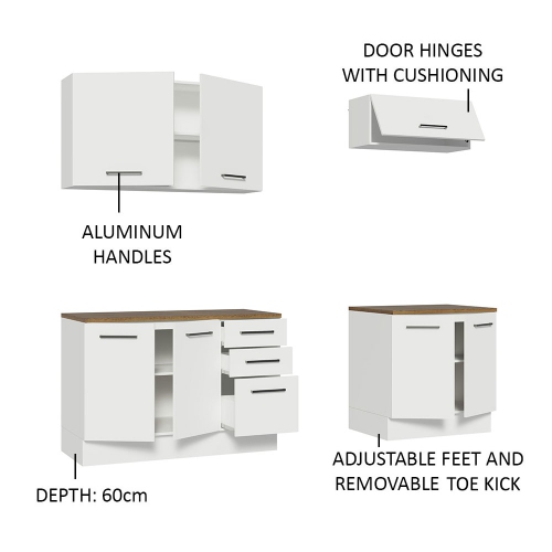 Madesa 4-Piece Garage Storage Cabinet Set for Ultimate Organization 78in - White