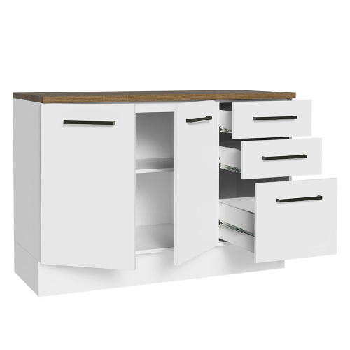 Madesa Garage and Utility Room Base Storage Cabinet with 2 Doors and 3 Drawers 47 Inch Organization Unit - White