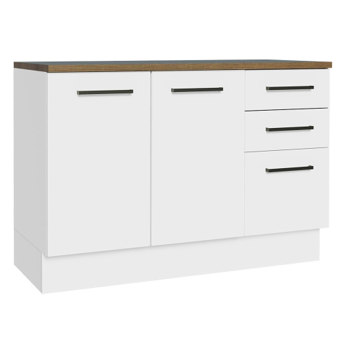 Madesa Garage and Utility Room Base Storage Cabinet with 2 Doors and 3 Drawers 47 Inch Organization Unit - White