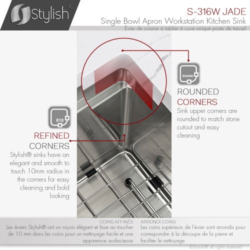 OPEN BOX A - Single Bowl Apron 30" Farmhouse Workstation Kitchen Sink S-316W