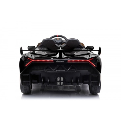 KidsVIP Kids Ride On Lamborghini Veneno 12V Battery Powered 4x4 AWD Remote Control Car: Rubber Wheels, Butterfly Doors, 1 Leather Seat, Music Player,