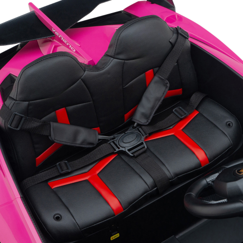 KidsVIP Kids Ride On Lamborghini Veneno 12V Battery Powered 4x4 AWD Remote Control Car: Rubber Wheels, Butterfly Doors, 1 Leather Seat, Music Player,