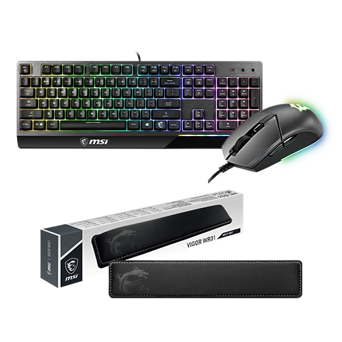 MSI Gaming peripherals Bundle VIGOR GK30 COMBO US + VIGOR WR01 Wrist Rest