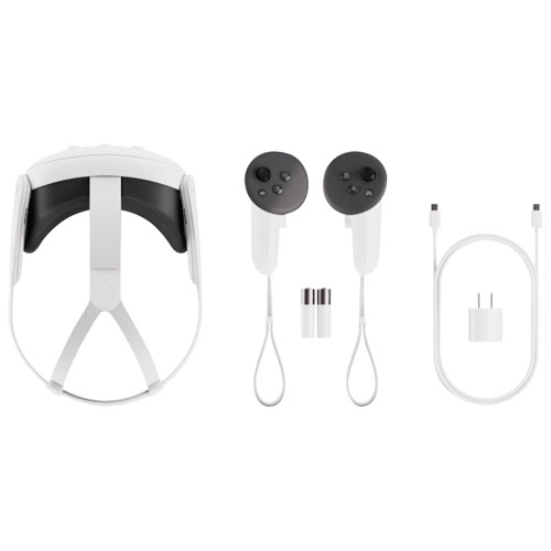 Remis à neuf - Casque de réalité virtuelle Meta Quest 3 de 512 Go avec manettes Touch Plus - Blanc