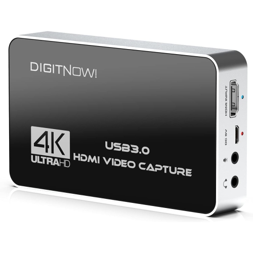 Carte de saisie vidéo DIGITNOW 4K, appareil de saisie de jeux HDMI USB3,0 avec sortie HDMI en boucle, intercommunication 4K à 60 images/s sans