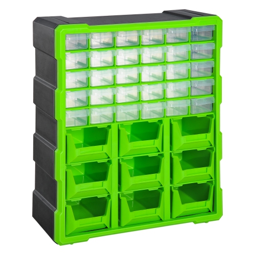 DURHAND  Plastic 39 Drawer Plastic Parts Storage, Screw Organizer, Hardware And Craft Cabinet for Small Nuts Bolts Tool In Green