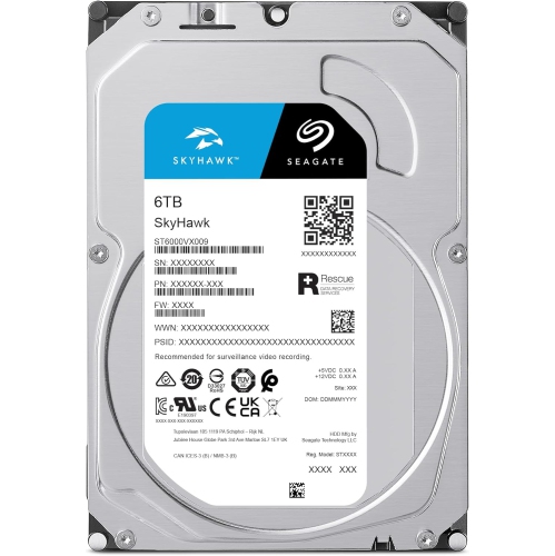 Seagate Skyhawk 6TB Video Internal Hard Drive HDD – 3.5 Inch SATA 6Gb/s 256MB Cache for DVR NVR Security Camera System with in-House Rescue Services