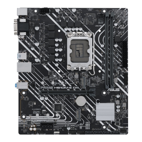 ASUS PRIME H610M-E D4-CSM Intel H610 mATX Motherboard – PCIe 4.0, Dual M.2, HDMI/DP/D-Sub, USB 3.2 Gen 1, 1Gb LAN