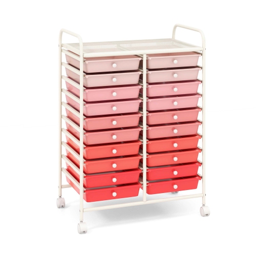 Costway 20 Drawers Rolling Cart Storage Scrapbook Paper Studio Organizer Bins